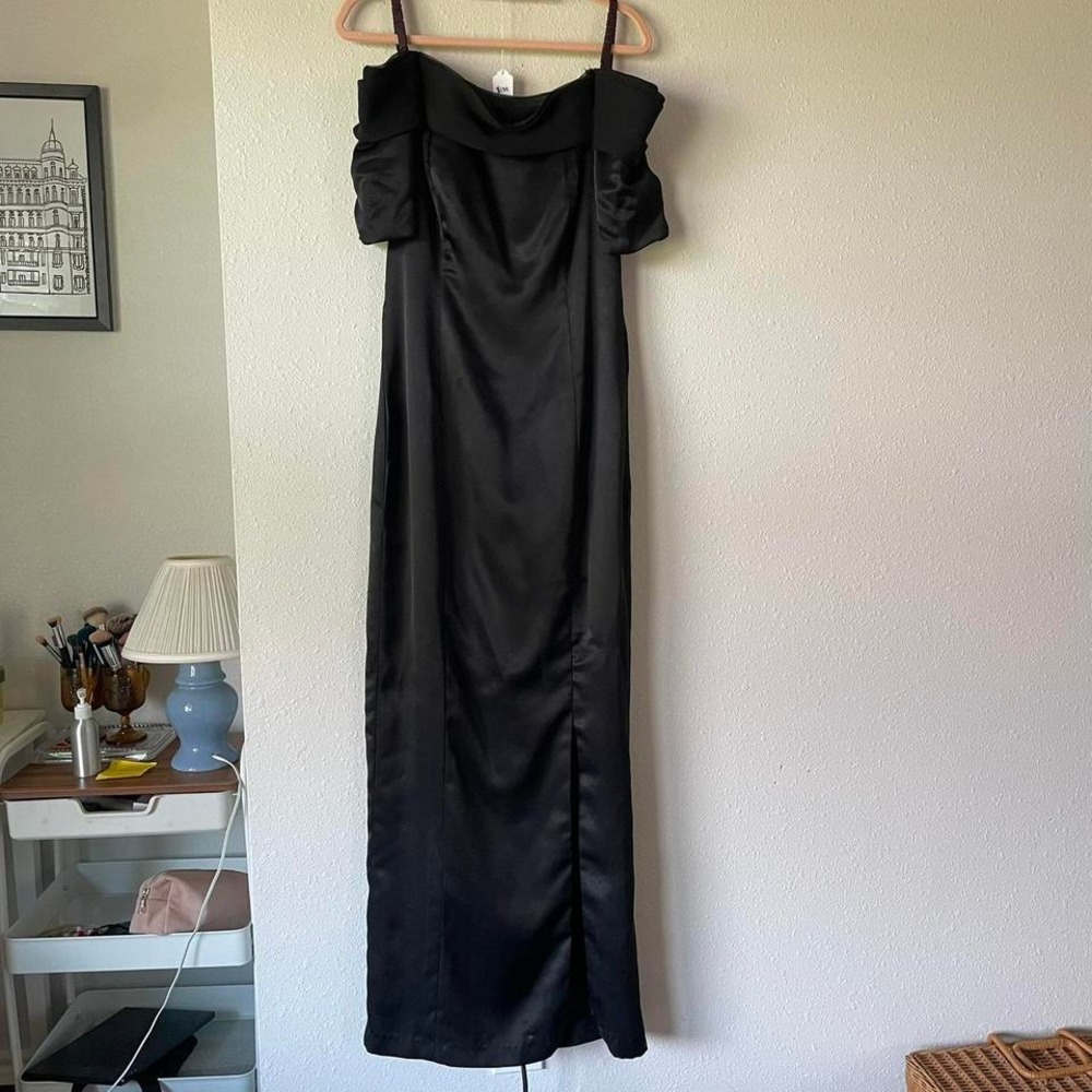 Vintage 80s / 90s Formal Prom Gala Off the Shoulder Coquette Gown - Picture 4 of 8